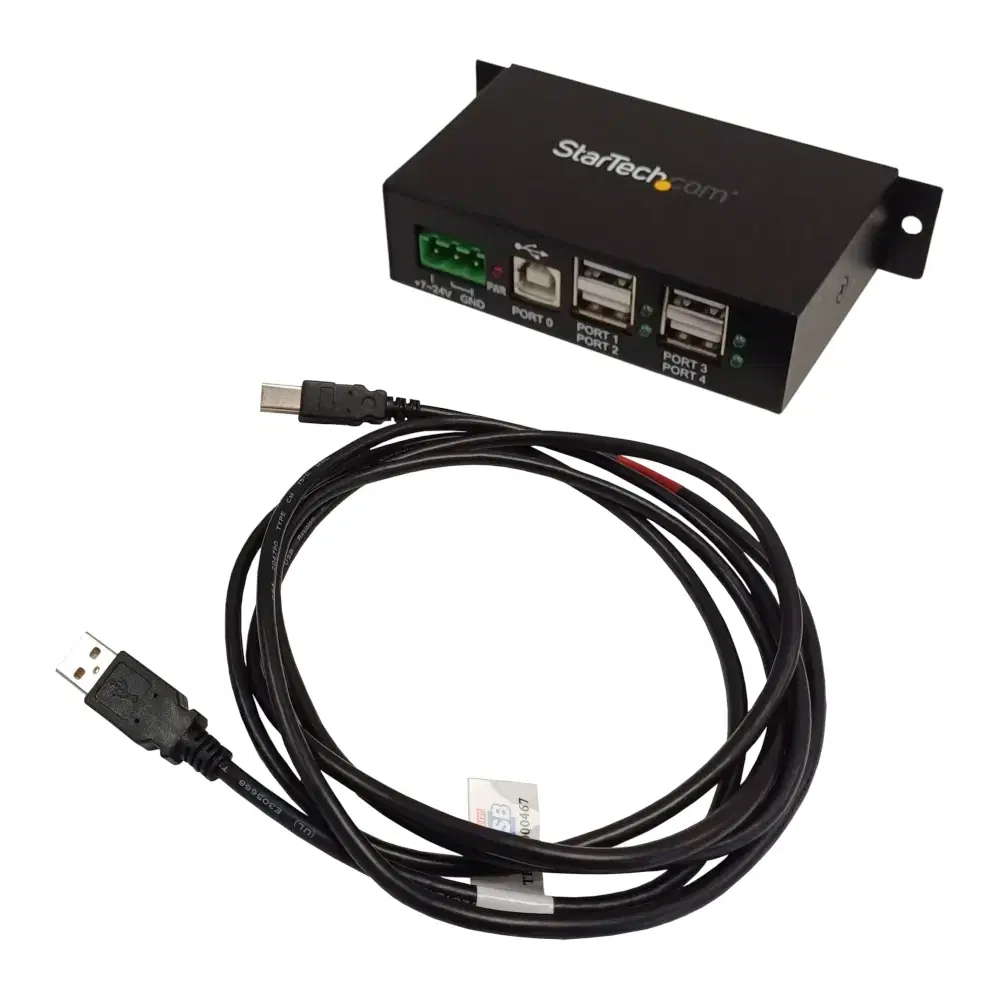 4 Port Mountable Metal Industrial USB Hub